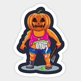 Zombie Pumpkin Halloween Party Gift Axe Sticker